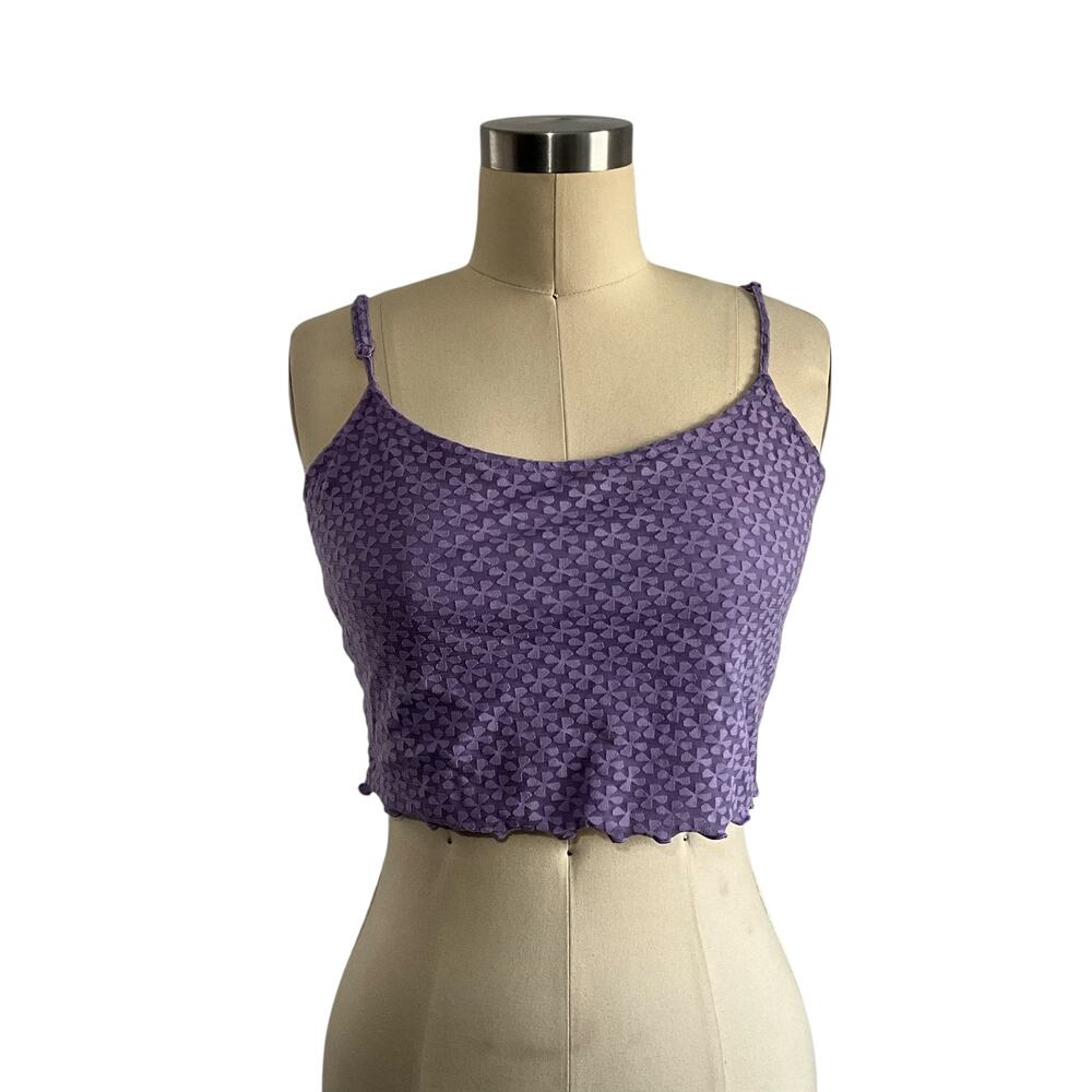 Forever 21 Purple Floral Crop Tank Top: Modern